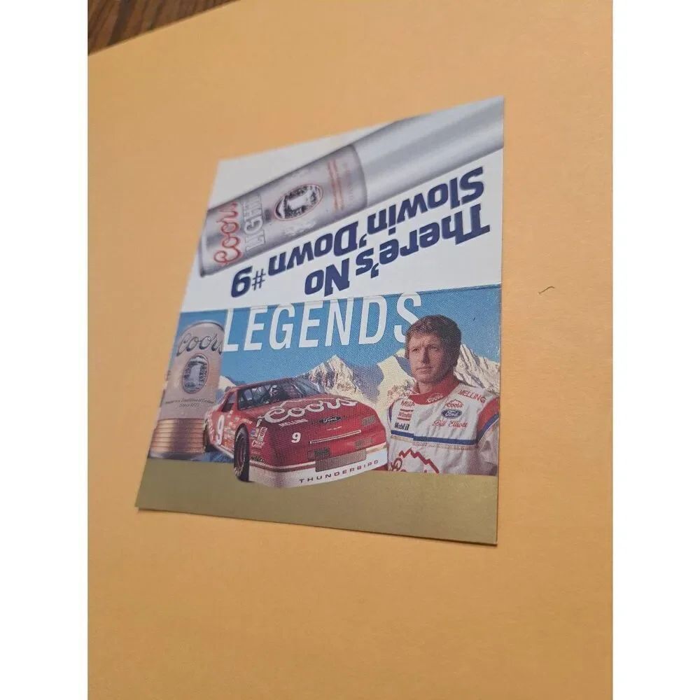 1990 Coors Light NASCAR TV Schedule Bill Elliott 9 Thunderbird VTG Promo Vintage